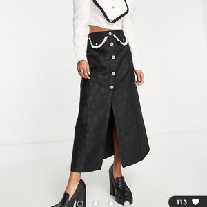 Sister Jane midi skirt with contrast pockets - part of a set.